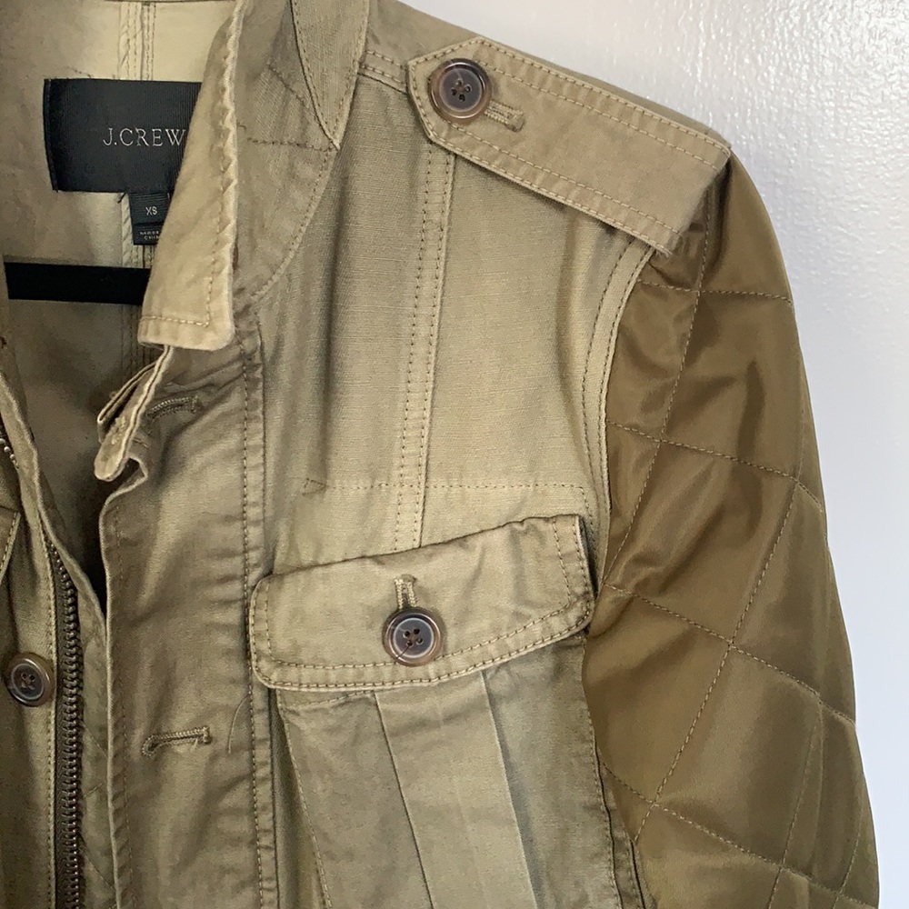 JCrew Military Jacket with Quilted Sleeves - Picture 2 of 9